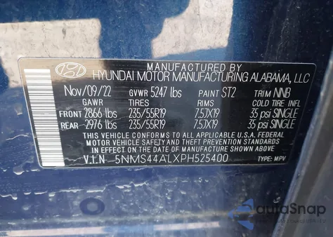 2023 Hyundai Santa Fe Limited z USA, uszkodzony, nr VIN 5NMS44ALXPH525400